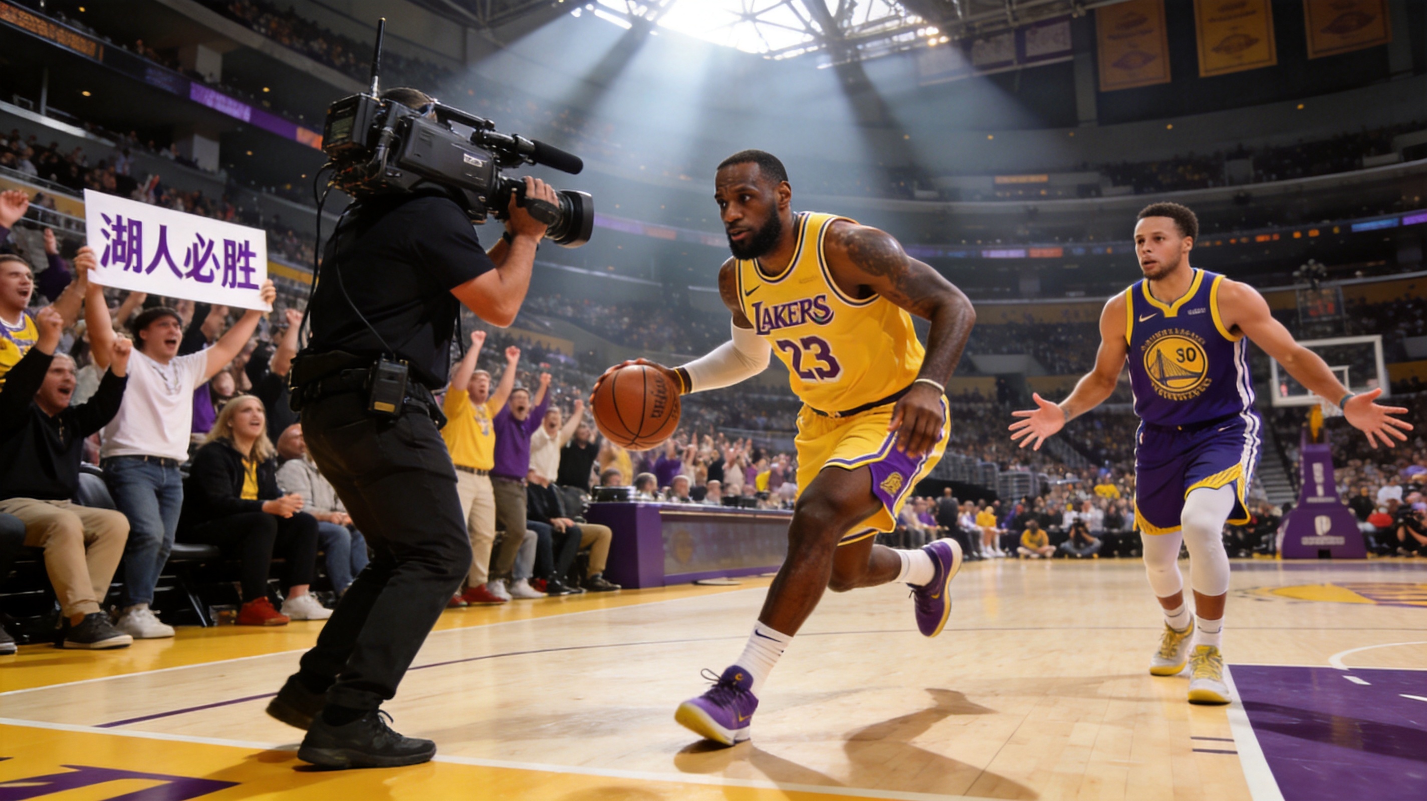 NBA湖人勇士比赛精彩画面